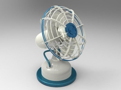 高性能臺式電風扇模型SW設計解析